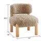 Contemporary Fur-Like Fabric Accent Chair – Wooden Legs