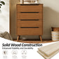 Mid-Century Modern Wood Storage Chest – Sleek Tapered Legs and Hidden Pulls