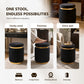 Contemporary Velvet Counter Stool with Gold Trim & Stainless Steel Base – Upholstered Modern Bar Stool