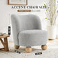 Contemporary Boucle Accent Chair – Sculptural Wood Ball Feet, Wide Seat