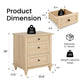 Traditional 3-Drawer Nightstand with Solid Wood Legs, Quick Assembly