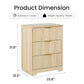 Fluted 3 Drawer Nightstand, Modern Wooden Storage Cabinet with Ribbed Drawer Fronts