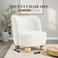 Contemporary Boucle Accent Chair – Sculptural Wood Ball Feet, Wide Seat