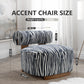 Contemporary Zebra-Stripe Chenille Accent Chair – Sculptural Cylindrical Backrest