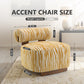 Contemporary Zebra-Stripe Chenille Accent Chair – Sculptural Cylindrical Backrest