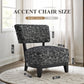 Mid-century Modern Accent Chair – Armless, Tapered Black Legs, Abstract Texture Fabric