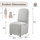 French Farmhouse Upholstered Dining Chair with Rounded Back, Caster Legs & Skirted Design