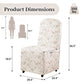 French Farmhouse Upholstered Dining Chair with Rounded Back, Caster Legs & Skirted Design