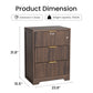 Fluted 3 Drawer Nightstand, Modern Wooden Storage Cabinet with Ribbed Drawer Fronts