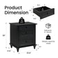Traditional 3-Drawer Nightstand with Solid Wood Legs, Quick Assembly