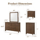 Mid-Century Modern Walnut 3-Piece Bedroom Storage Set with Nightstand, Chest & Dresser with Optional Mirror