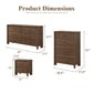 Mid-Century Modern Walnut 3-Piece Bedroom Storage Set with Nightstand, Chest & Dresser with Optional Mirror