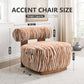 Contemporary Zebra-Stripe Chenille Accent Chair – Sculptural Cylindrical Backrest