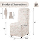 French Upholstered Dining Chair with Caster Legs & Skirted Design