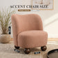 Contemporary Boucle Accent Chair – Sculptural Wood Ball Feet, Wide Seat