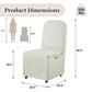 French Farmhouse Upholstered Dining Chair with Rounded Back, Caster Legs & Skirted Design