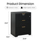 Fluted 3 Drawer Nightstand, Modern Wooden Storage Cabinet with Ribbed Drawer Fronts