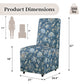 French Upholstered Dining Chair with Caster Legs & Skirted Design