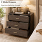 Oversized Transitional 3-Drawer Nightstand with Aluminum Handles & Extra Storage