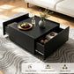Transitional Coffee Table with Dual Storage Drawers – Modern Wood Look Living Room Table