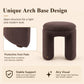 Contemporary Teddy Bouclé Accent Stool with Solid Wood Frame – Fully Assembled