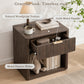Transitional Fluted Nightstand with Drawer & Open Shelf, Aluminum Handle