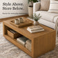 Contemporary Oak Coffee Table – Open Shelf Design with Plinth Base