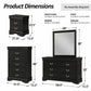 4-Piece Transitional Sleigh Bedroom Set with Solid Wood Bed, Nightstand, Chest & Dresser (Mirror Optional)