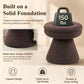 Contemporary Teddy Accent Stool with Mushroom Silhouette & Pedestal Base – Fully Assembled