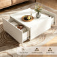 Transitional Coffee Table with Dual Storage Drawers – Modern Wood Look Living Room Table