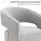 Rolling Barrel-Back Accent Chair with Casters – Contemporary Upholstered Arm Chair