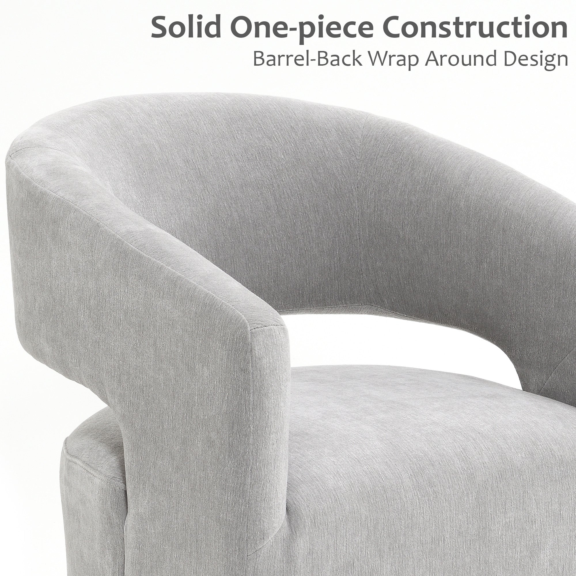 Rolling Barrel-Back Accent Chair with Casters – Contemporary Upholstered Arm Chair