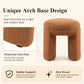 Contemporary Teddy Bouclé Accent Stool with Solid Wood Frame – Fully Assembled
