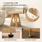 Contemporary Round End Table with Oak Veneer, Pedestal Base & Cross-Shaped Cutout Design