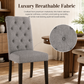 Rustic Upholstered Dining Chair with Button-Tufted Scroll Back