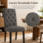 Rustic Upholstered Dining Chair with Button-Tufted Scroll Back