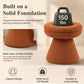 Contemporary Teddy Accent Stool with Mushroom Silhouette & Pedestal Base – Fully Assembled