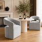 Rolling Barrel-Back Accent Chair with Casters – Contemporary Upholstered Arm Chair