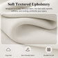 Contemporary Velvet and Boucle Upholstered Bed – Solid Rubberwood Frame