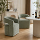 Rolling Barrel-Back Accent Chair with Casters – Contemporary Upholstered Arm Chair