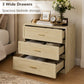 Oversized Transitional 3-Drawer Nightstand with Aluminum Handles & Extra Storage