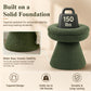 Contemporary Teddy Accent Stool with Mushroom Silhouette & Pedestal Base – Fully Assembled