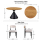 Athan 5-Piece Round Dining Table Set with Conical Metal Base & Upholstered Chairs – Black/Oak