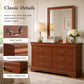Transitional Sleigh Wood Dresser with Optional Mirror, Dovetail Drawers and Metal Pulls