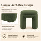 Contemporary Teddy Bouclé Accent Stool with Solid Wood Frame – Fully Assembled