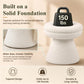 Contemporary Teddy Accent Stool with Mushroom Silhouette & Pedestal Base – Fully Assembled