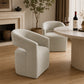 Rolling Barrel-Back Accent Chair with Casters – Contemporary Upholstered Arm Chair