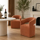 Rolling Barrel-Back Accent Chair with Casters – Contemporary Upholstered Arm Chair