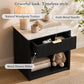 Transitional Fluted Nightstand with Drawer & Open Shelf, Aluminum Handle