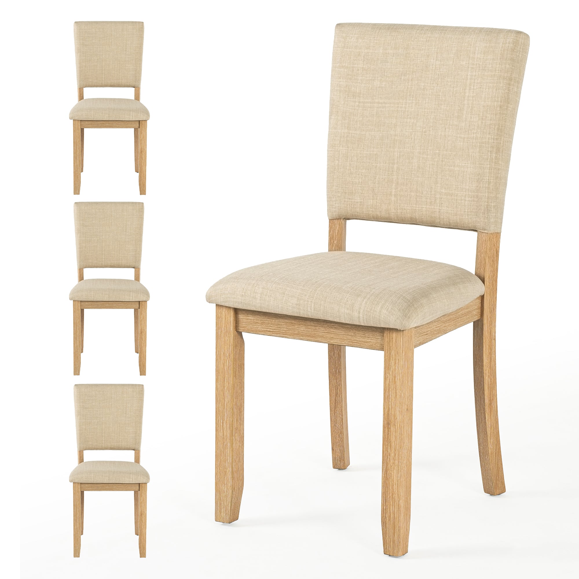 Transitional Upholstered Dining Side Chairs (Set of 4) with Padded Seats